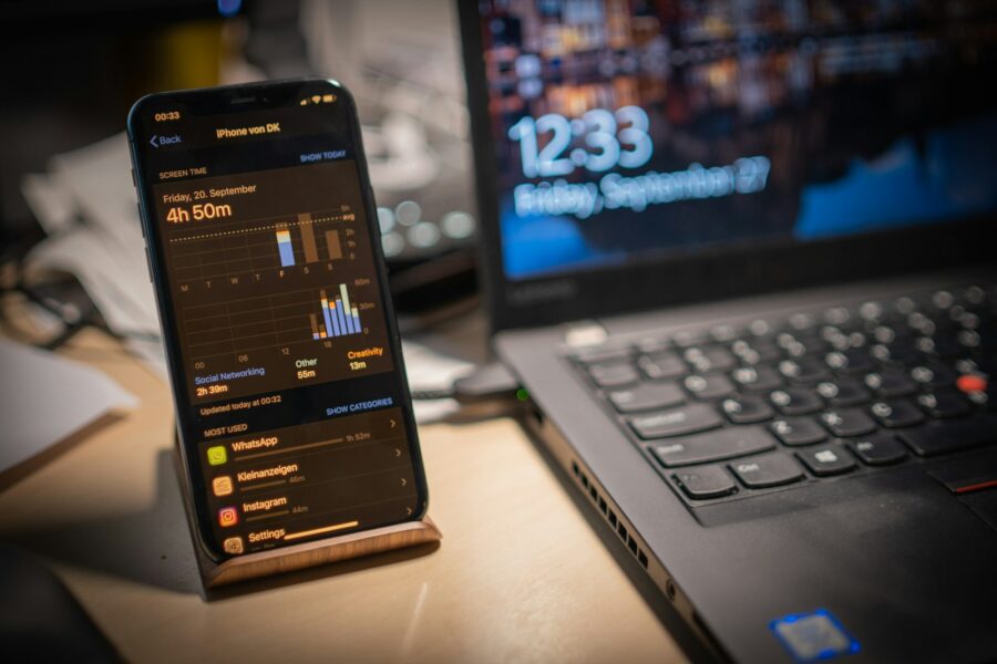 Online store dashboard laptop smartphone