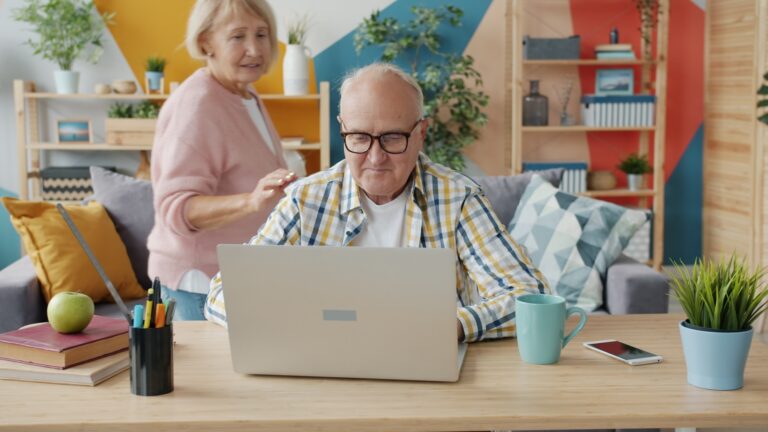 Family laptop living room