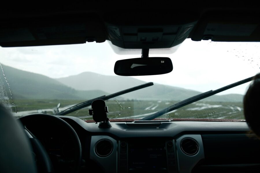 Car dash cam windshield interior