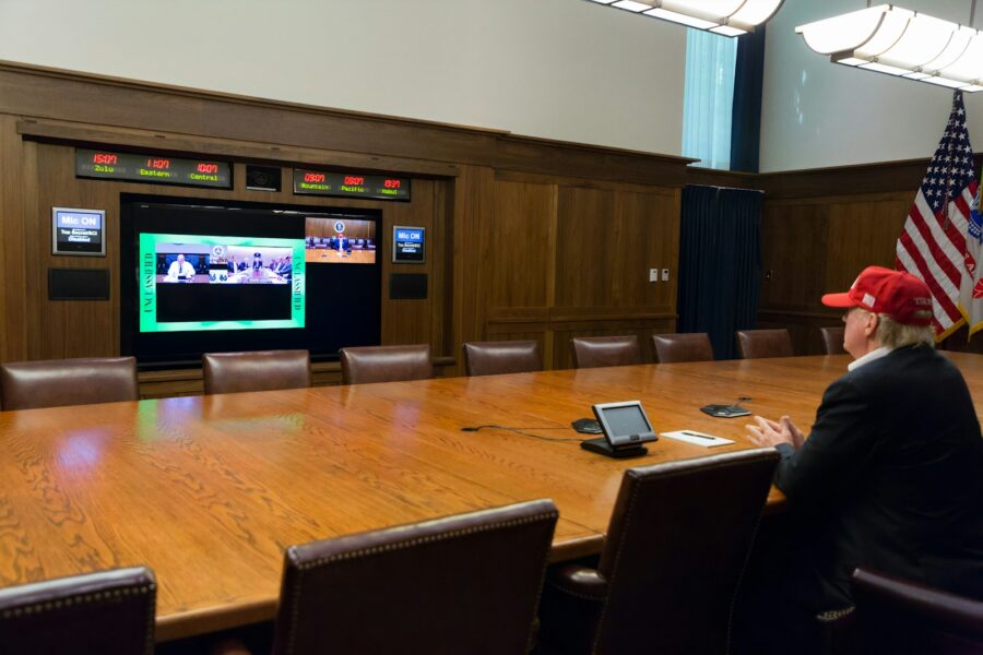 Politician digital screen deepfake interface