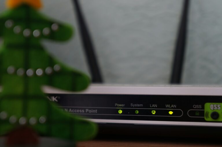 Person configuring wifi router settings