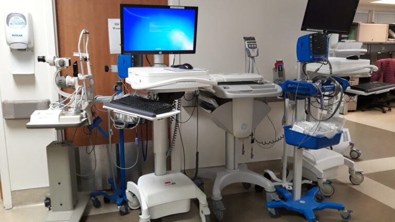 Nurse station computer monitors