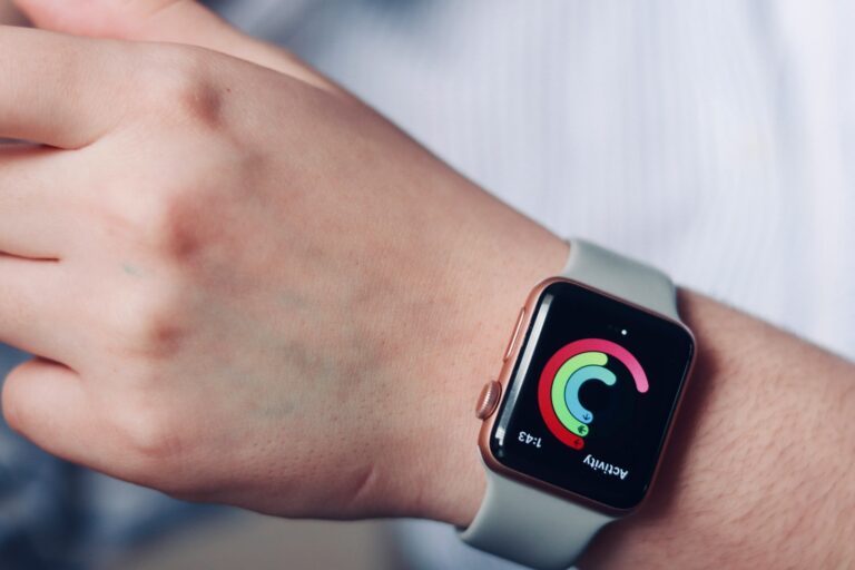 Smartwatch health metrics closeup