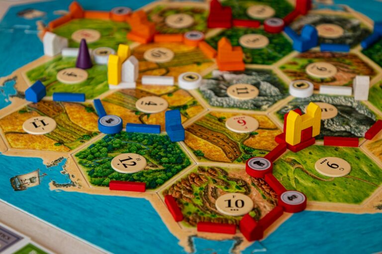 Board game style hex map miniatures hands