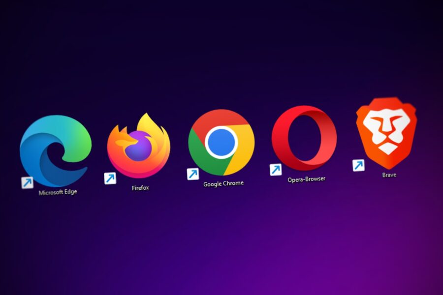 Web browser window laptop desk extensions icons