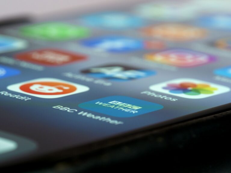 Closeup smartphone app icons