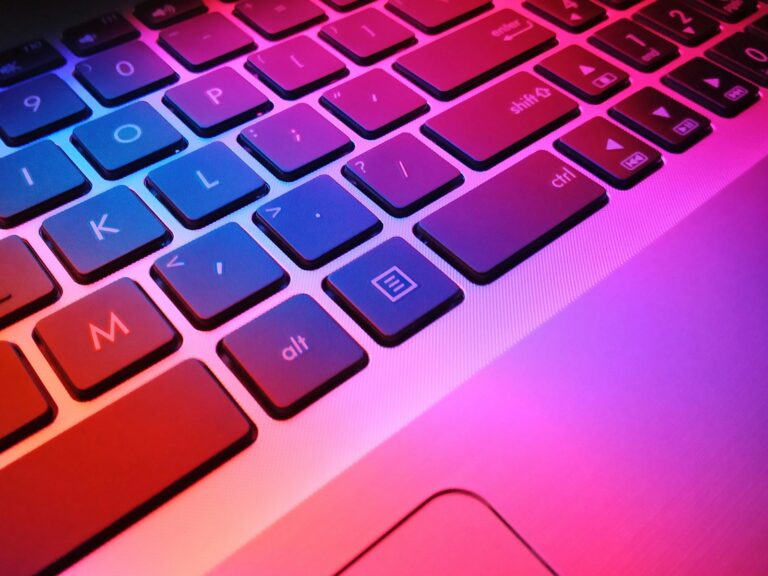Laptop keyboard closeup keys