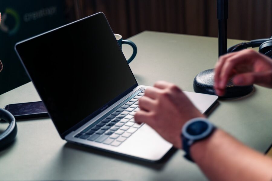 Person using screenshot annotation tool laptop screen