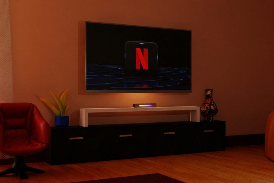 Portable projector living room wall screen