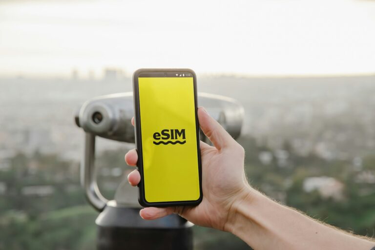 Travel sim card airport phone settings esim screen