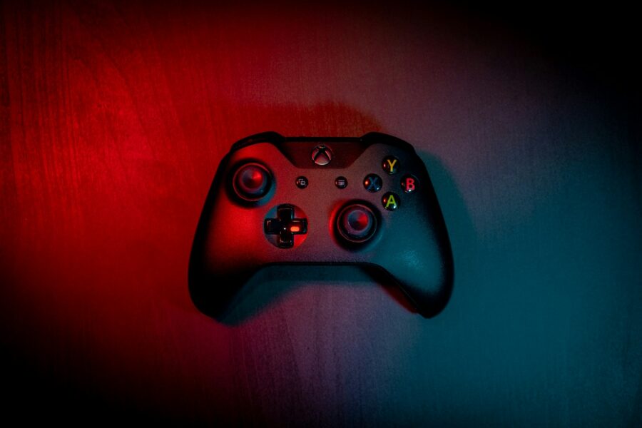 Console controller closeup rgb desk