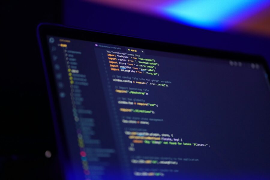 Software developer laptop