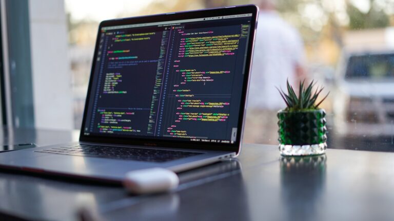 Software developer laptop