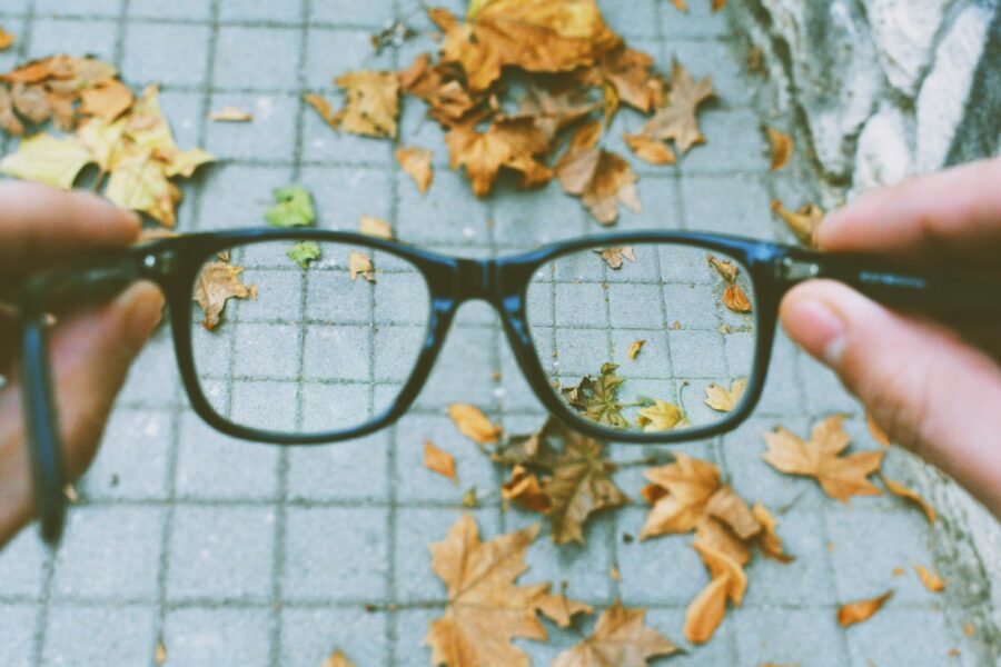 Glasses person city