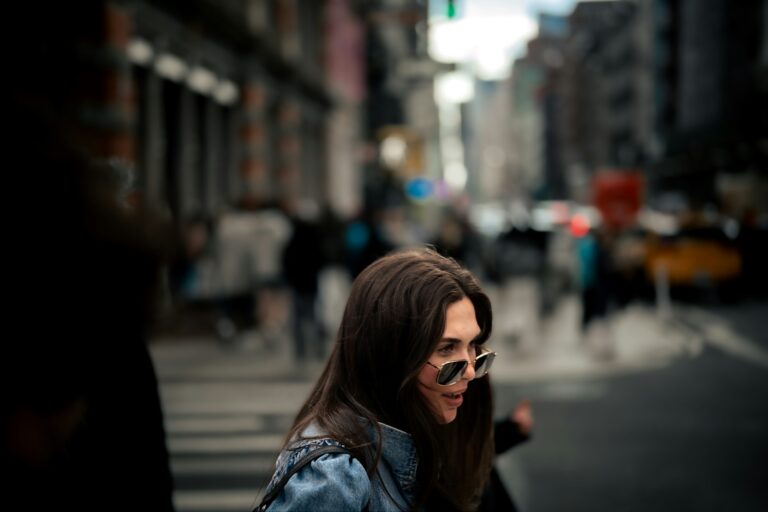 Glasses person city
