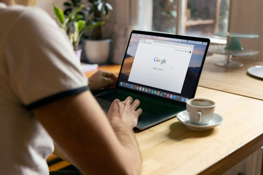 Laptop user browser