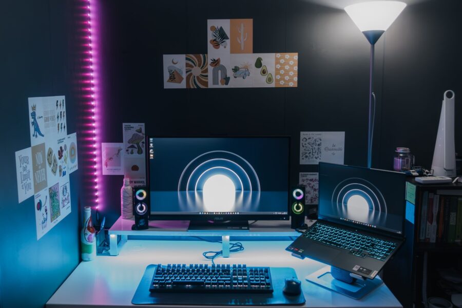 Gaming desk setup