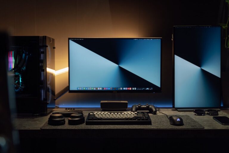 Gaming desk setup