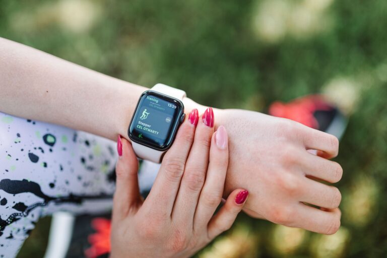 Smartwatch wrist closeup