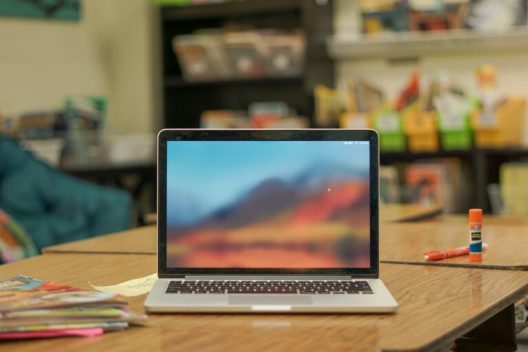 Classroom students laptops
