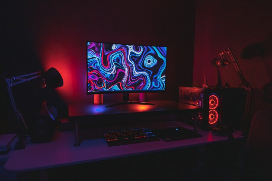Gamer desk setup