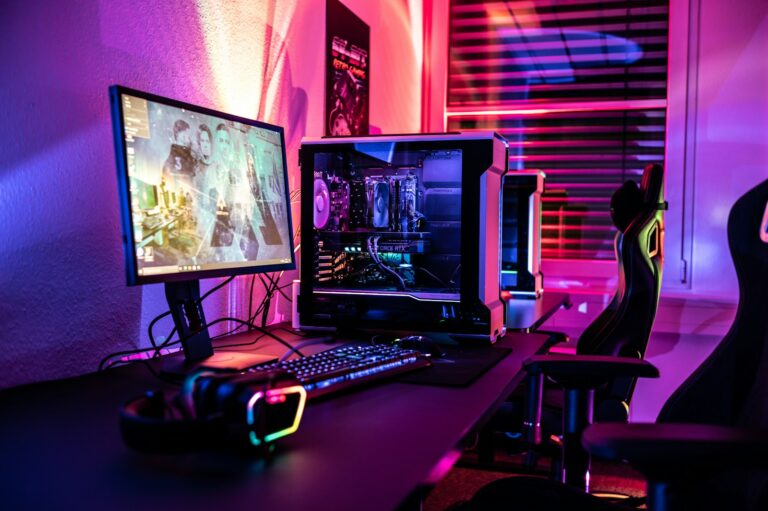Gamer desk setup