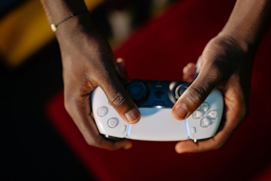 Hand holding smartphone
