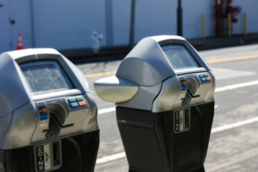Smartphone scanning code parking meter