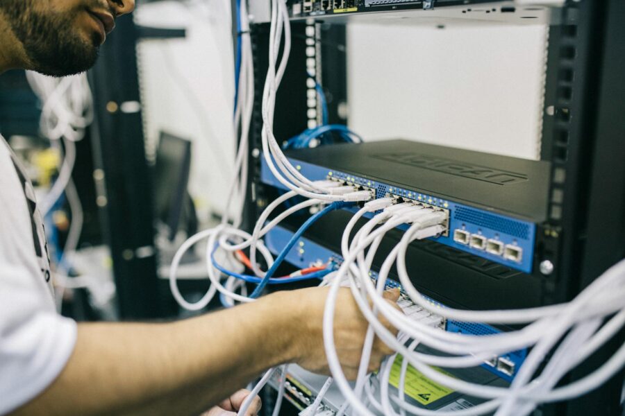 Home file server desk ethernet router computer