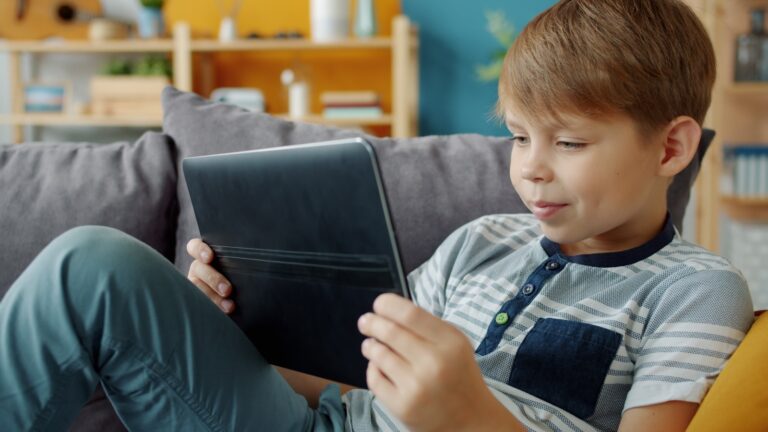 Child using tablet