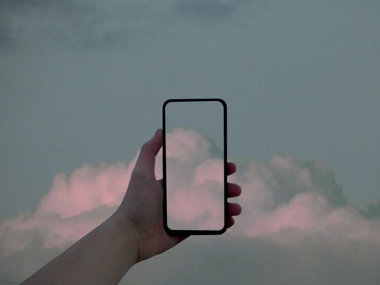 Hand holding smartphone