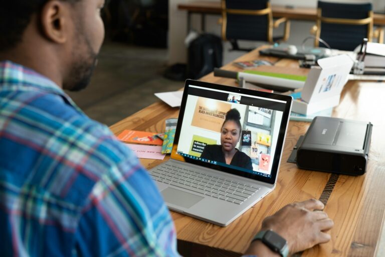 Office workers laptops