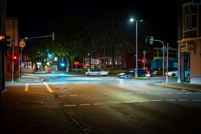 Urban intersection night