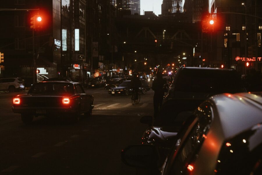 Urban intersection night