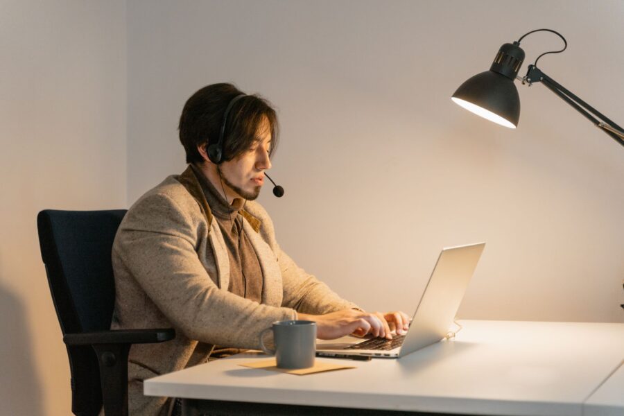 Office worker using
