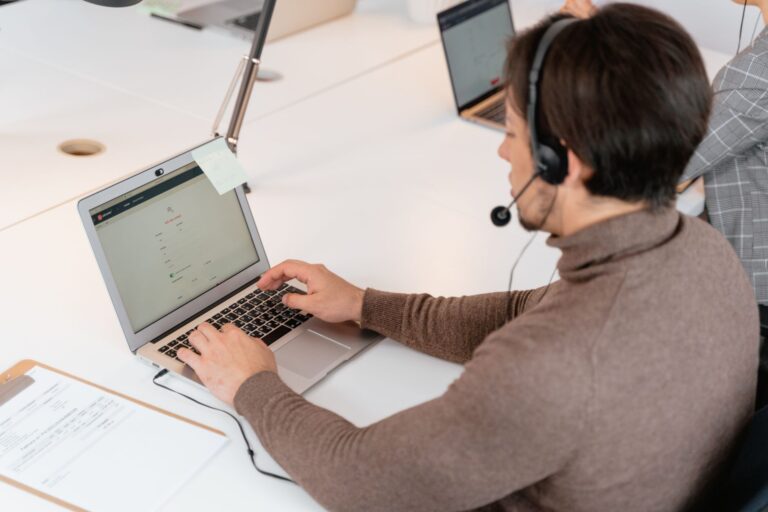 Office worker using