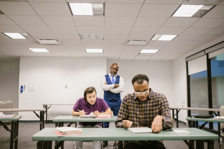 University classroom students