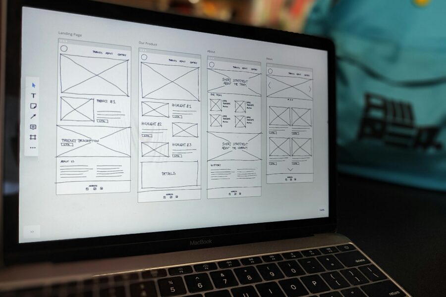 Laptop screen website
