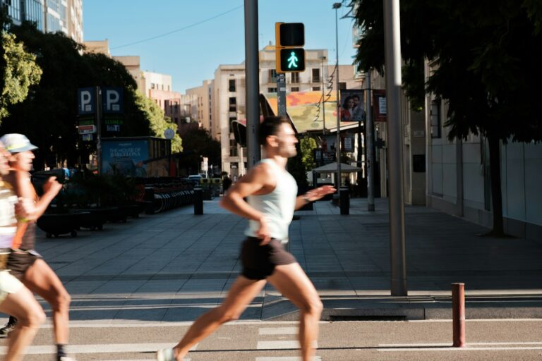 Runner using fitness