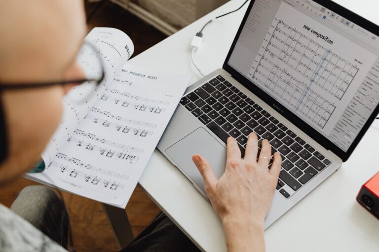 Composer writing sheet