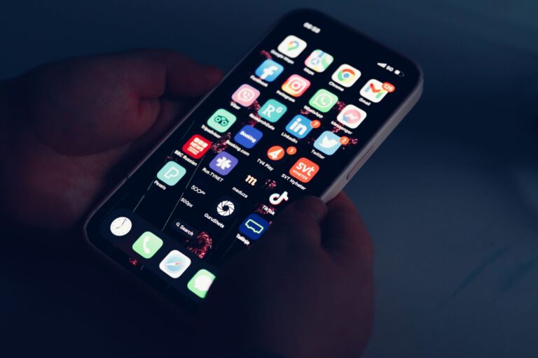 Hands holding smartphone