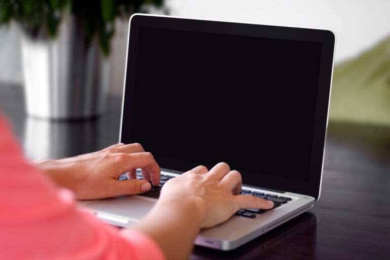Person typing password