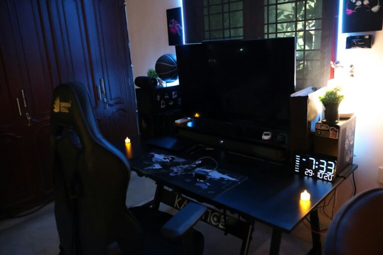 Cozy gaming setup