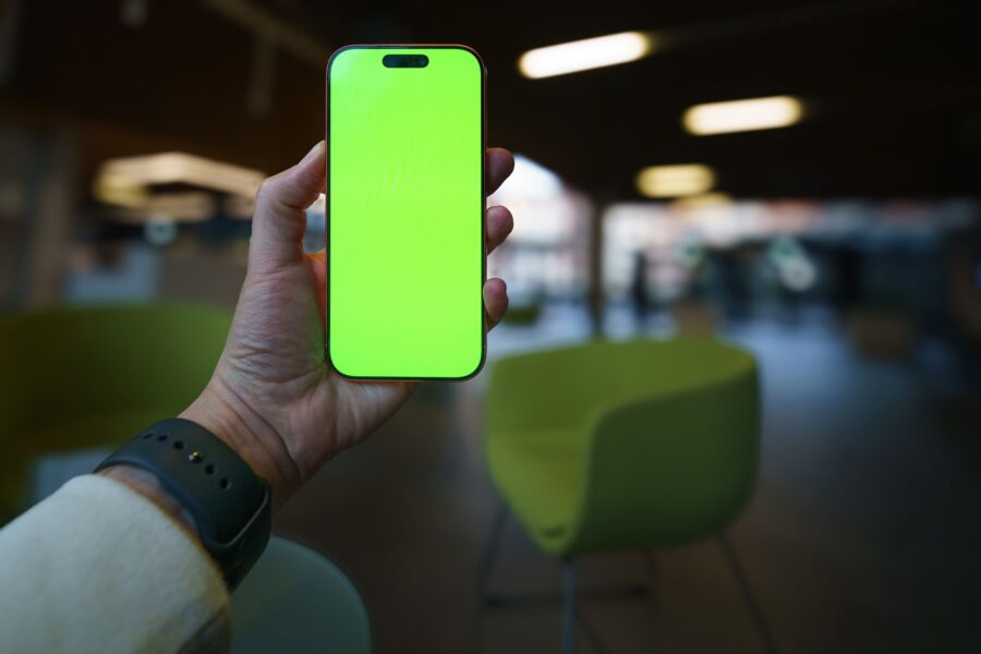 Hand holding phone