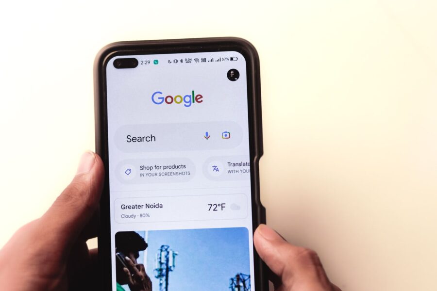 Hand holding phone