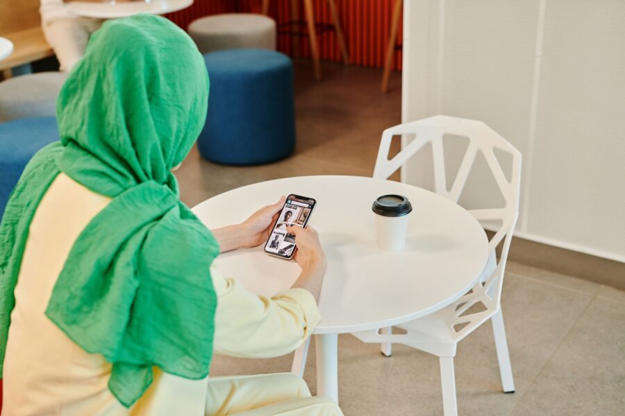 Woman using smartphone