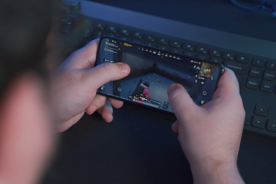 Person playing mobile
