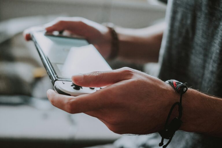 Person playing mobile