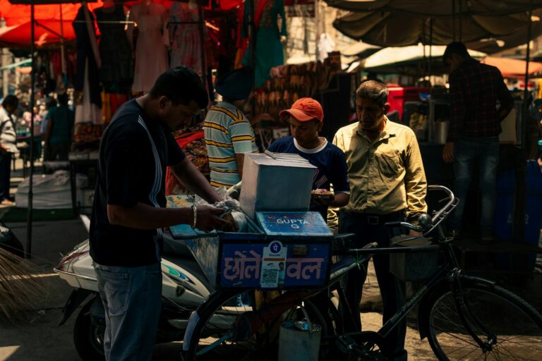Street vendor using
