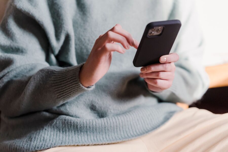 Person using smartphone